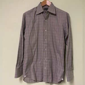 Tom Ford Men's Elegant Gray Plaid Shirt